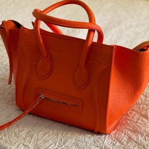Orange Leather Handbag 👜